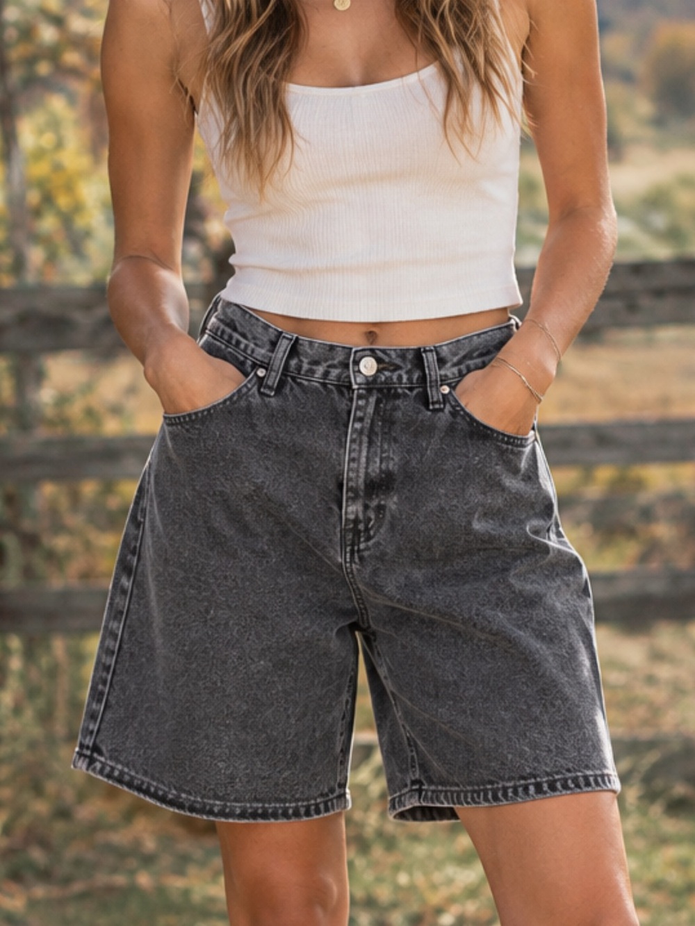 Vtg Wrangler Black Denim Shorts Mens 31 (Tag 34) Early 2000s High Rise Y2K Jorts